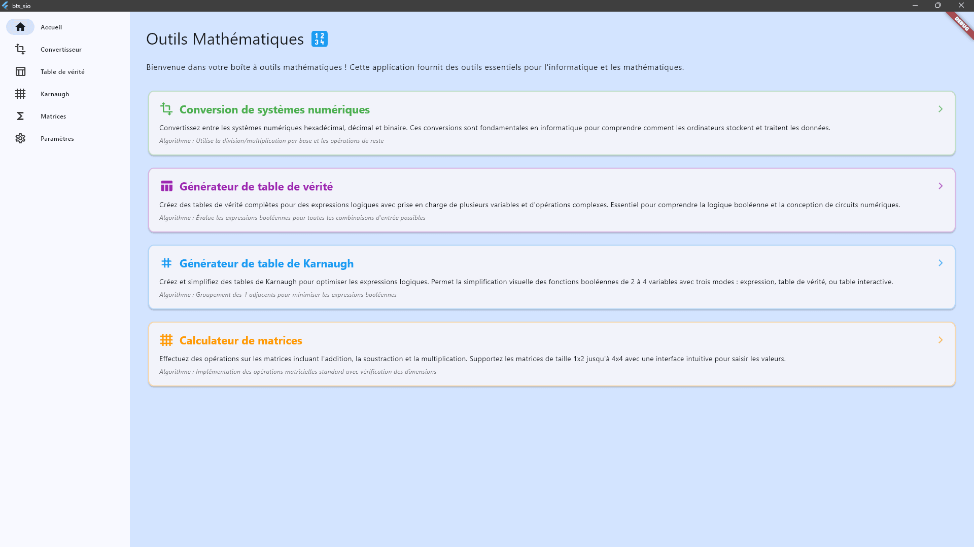 Application de Calculatrice de Maths pour BTS SIO